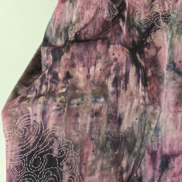 Vol 1 Babydoll Fairy Sequin Cami Tunic Top Size Medium Handkerchief Hem - Picture 7 of 11